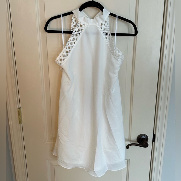 Lulus White High Neck Open Back Dress size S - Picture 1 of 6